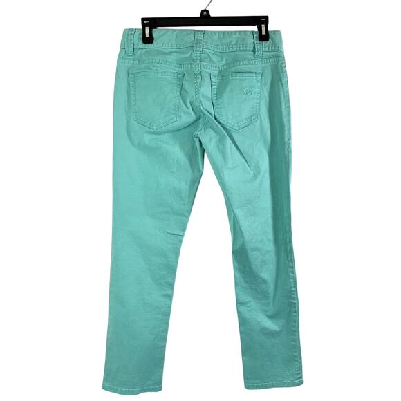 American Rag Cie Jeans Junior Size 7 S Skinny Stretch Blue Green Denim - Picture 2 of 9